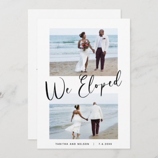Faire-part Elopedendement Mariage We Eloped 2-Photo Faire-par (Devant / Derrière)