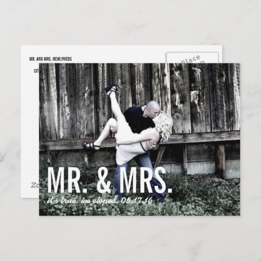 Faire-part Elopement (Devant / Derrière)