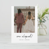 Faire-part Elopement Mariage de photo minimaliste moderne (Debout devant)