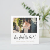 Faire-part Elopement moderne personnalisé avec pho (Debout devant)