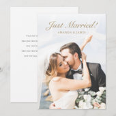 Faire-part Elopement photo Gold moderne (Devant / Derrière)