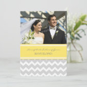 Faire-part Elopement photo gris jaune Chevron (Debout devant)