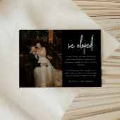 Faire-part Elopement photo Mariage de script noir moderne