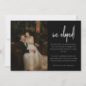 Faire-part Elopement photo Mariage de script noir moderne (Devant)