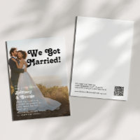 Faire-part Elopement photo rétro moderne