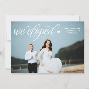 Faire-part Elopement photo superposition de script