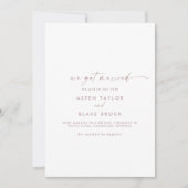 Faire-part Elopement Rose Gold Script moderne (Devant)