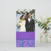 Faire-part Elopement Turquoise et violet (Debout devant)