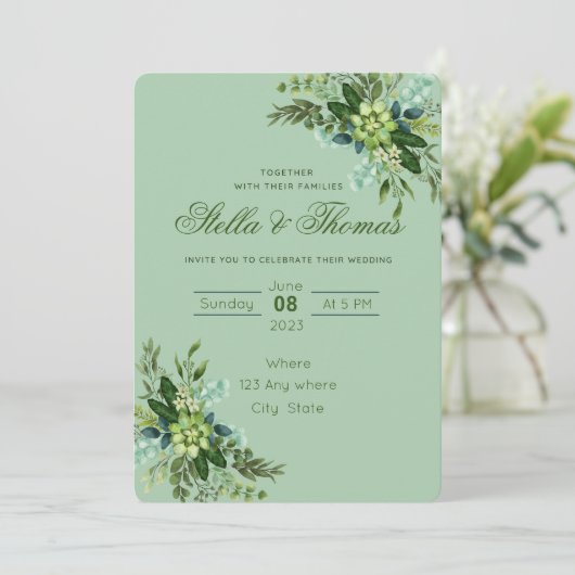 Faire-part Emerald Green (Debout devant)