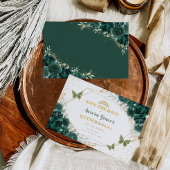 Faire-part Emerald Green Floral Quinceanera Enregistrer la da