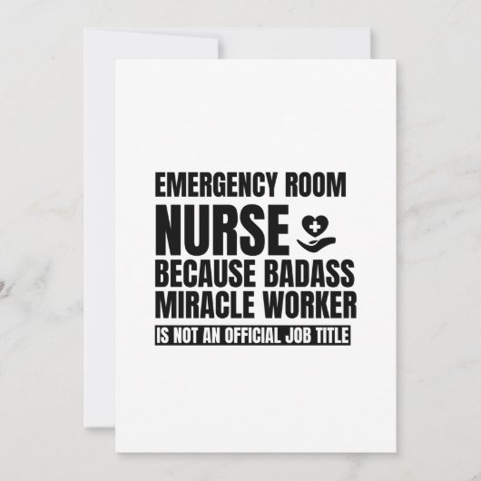 Faire-part Emergency room nurse (Devant)