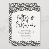 Faire-part Empreinte de léopard soixante et sassy 50e anniver (Devant / Derrière)