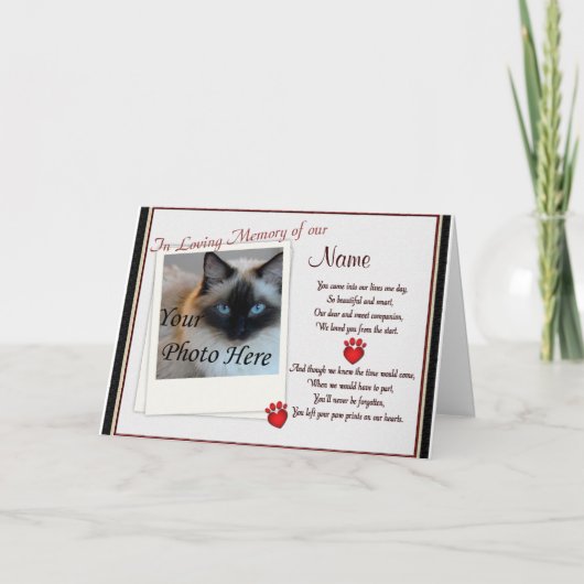 Faire-part Empreintes de pattes commémoratifs pour animaux de (Devant)