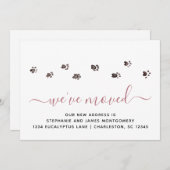 Faire-part Empreintes de pattes marcheurs mignons Rose Gold M (Devant / Derrière)