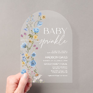 Faire-part en acrylique pour Baby Sprinkle Garçon