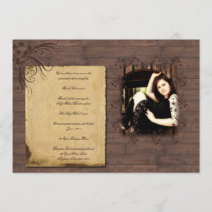 Faire-part en bois d'obtention du diplôme de