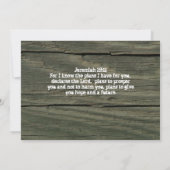 Faire-part en bois rustique d'obtention du diplôme (Dos)