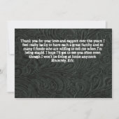 Faire-part en cuir d'obtention du diplôme de photo (Dos)