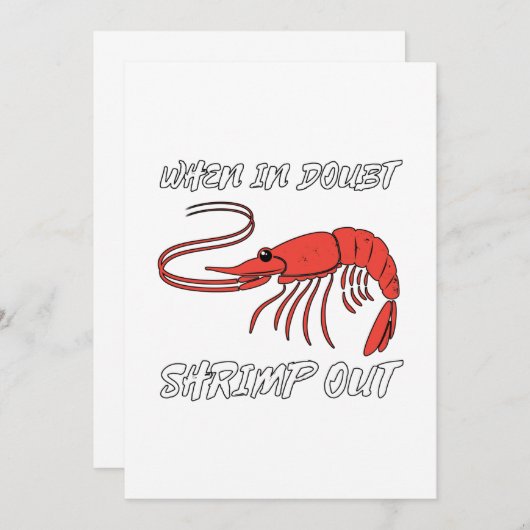 Faire-part En Doute, crevettes sortent (Devant / Derrière)