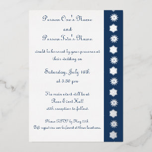 Faire-part en feuille d'aluminium Navy Flocons de