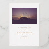 Faire-part en marbre blanc moderne doré (Verso)