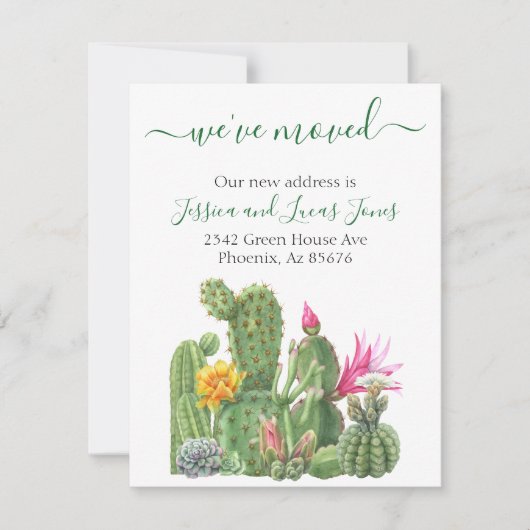 Faire-part en mouvement Cactus Succulent floraison (Devant)