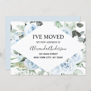 Faire-part en mouvement de la flore bleue poussiér