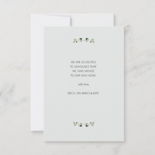 faire-part en mouvement du feuillage vert (Dos)