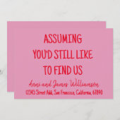 Faire-part En supposant que vous aimeriez toujours nous trouv (Devant / Derrière)