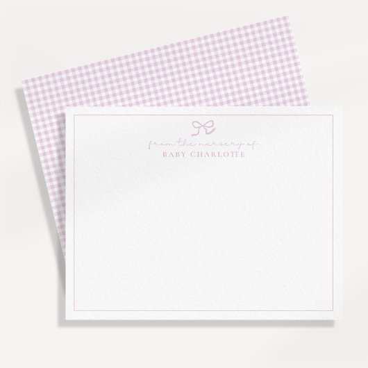 Faire-part En vichy rose et arc