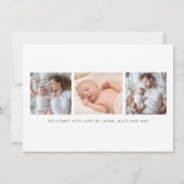 Faire-part Enfant moderne 4 Photo Collage Naissance (Dos)