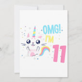 Faire-part Enfants 11 ans fille Anniversaire tenue cadeau Uni (Devant)