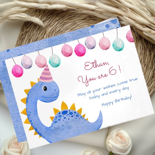 Faire-part Enfants de fête Dino heureux