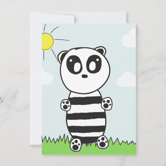 Faire-part Enfants Panda (Dos)