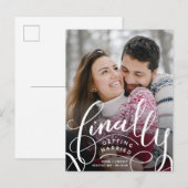 Faire-part Enfin Se marier Enregistrer la date Carte postale (Devant / Derrière)