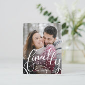 Faire-part Enfin Se marier Enregistrer la date Carte postale (Debout devant)