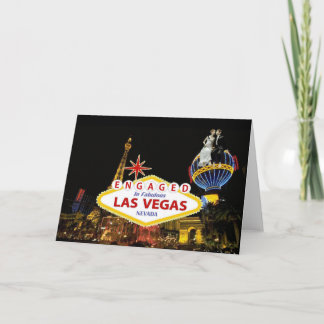 Faire-part ENGAGED In Fabulous Las Vegas B & G Card