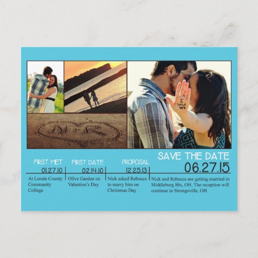 Faire-part Enregistrer la carte postale Date (Devant)