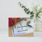 Faire-part Enregistrer La Carte Postale Date Annonce (Debout devant)