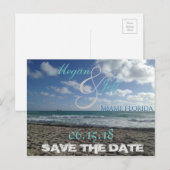 Faire-part Enregistrer la carte postale Date Beach (Devant / Derrière)