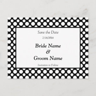 Faire-part Enregistrer la carte postale Date blanc Polka Dot