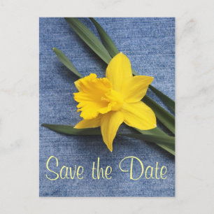 Faire-part Enregistrer la carte postale Date Daffodil & Denim