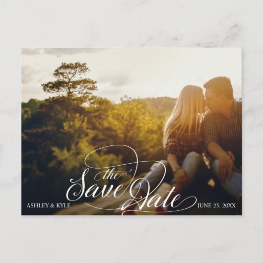 Faire-part Enregistrer la carte postale Date dans Navy, Blush (Devant)