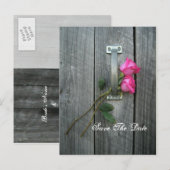 Faire-part Enregistrer la carte postale Date - Deux Roses et (Devant / Derrière)