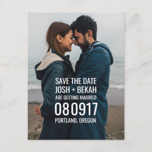 Faire-part Enregistrer la carte postale Date Photo