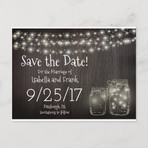 Faire-part Enregistrer La Carte Postale Date-Rustic Mason Fir