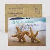 Faire-part Enregistrer la carte postale Date Two Starfish (Devant / Derrière)