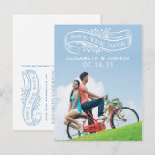 Faire-part Enregistrer la carte postale de la bannière de dat (Devant / Derrière)