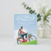 Faire-part Enregistrer la carte postale de la bannière de dat (Debout devant)