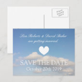 Faire-part Enregistrer la carte postale mariage date | ciel n (Devant / Derrière)